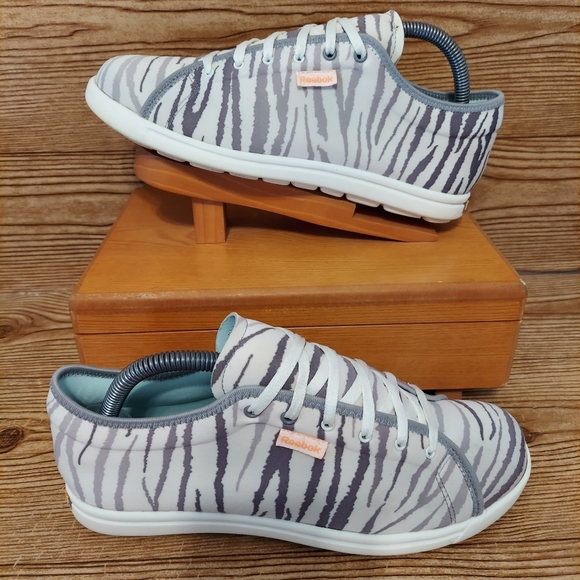 Reebok | Shoes | Preowned Reebok Zebra Print Sneakers | Poshmark